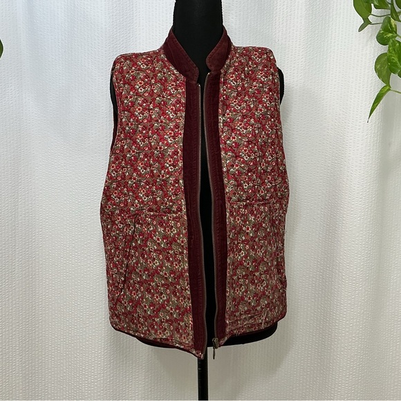 Eddie Bauer Floral Red Vest - Picture 5 of 8
